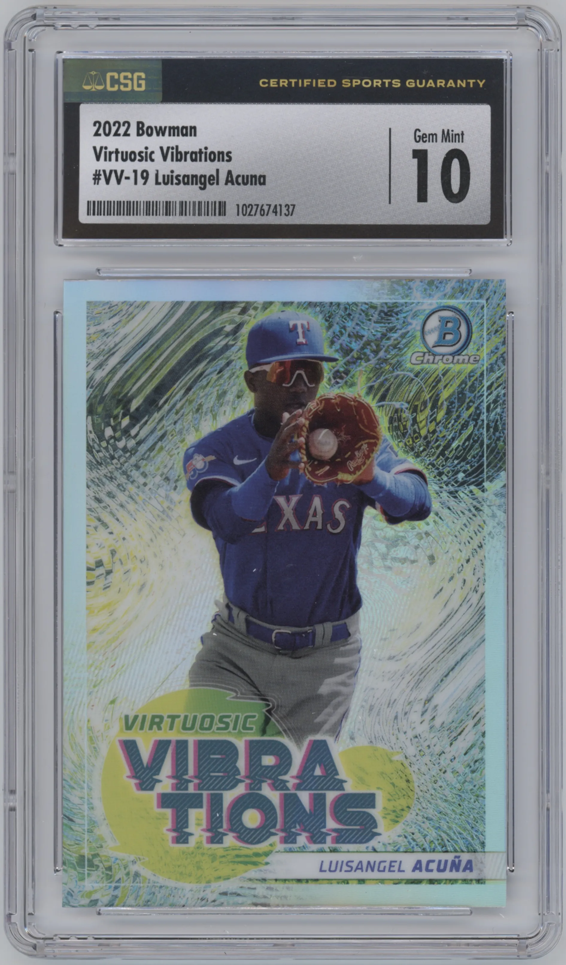 2022 Bowman Virtuosic Vibrations Luisangel Acuña CGC 10