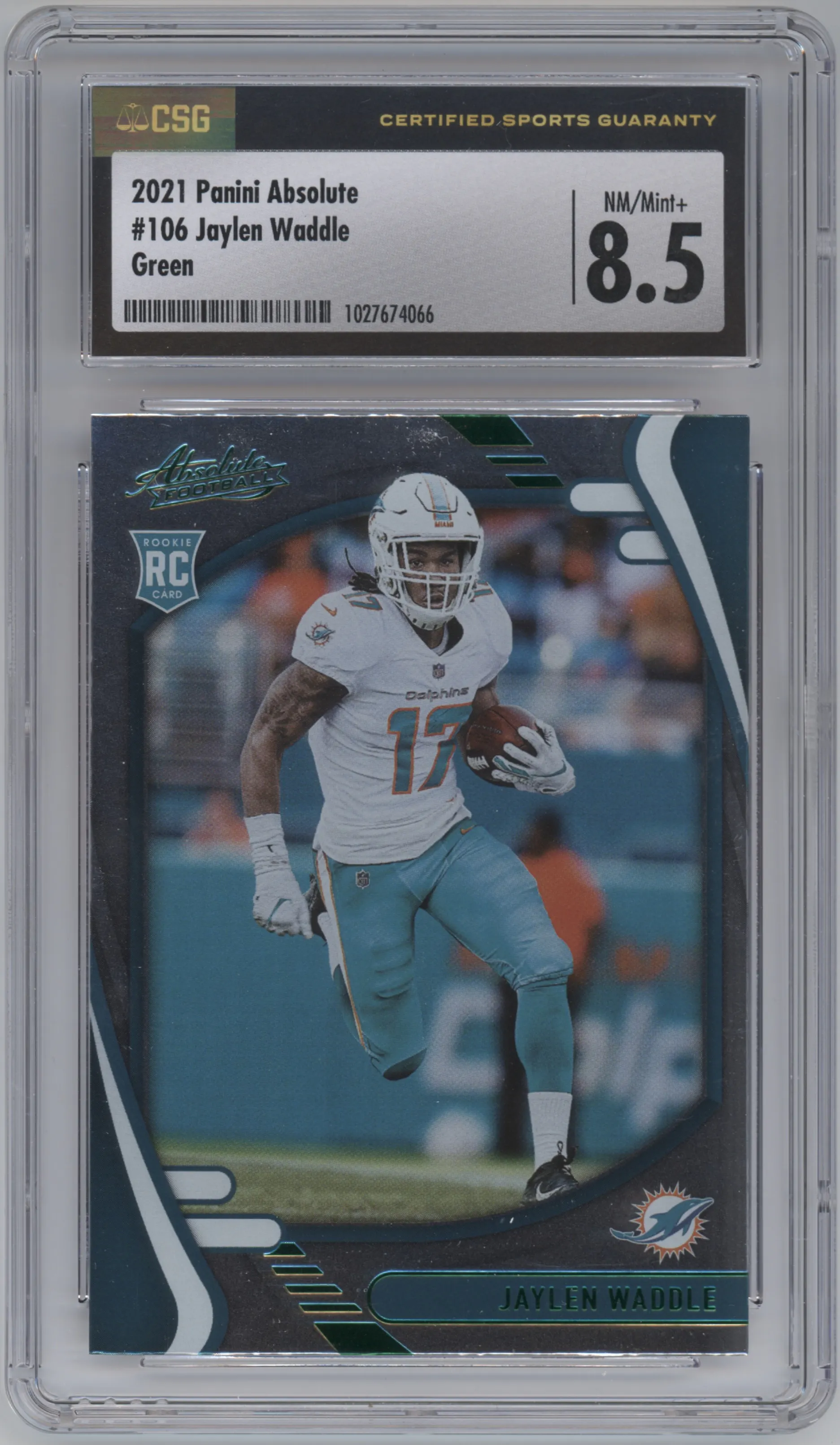 2021 Panini Absolute Jaylen Waddle Green CGC 8.5