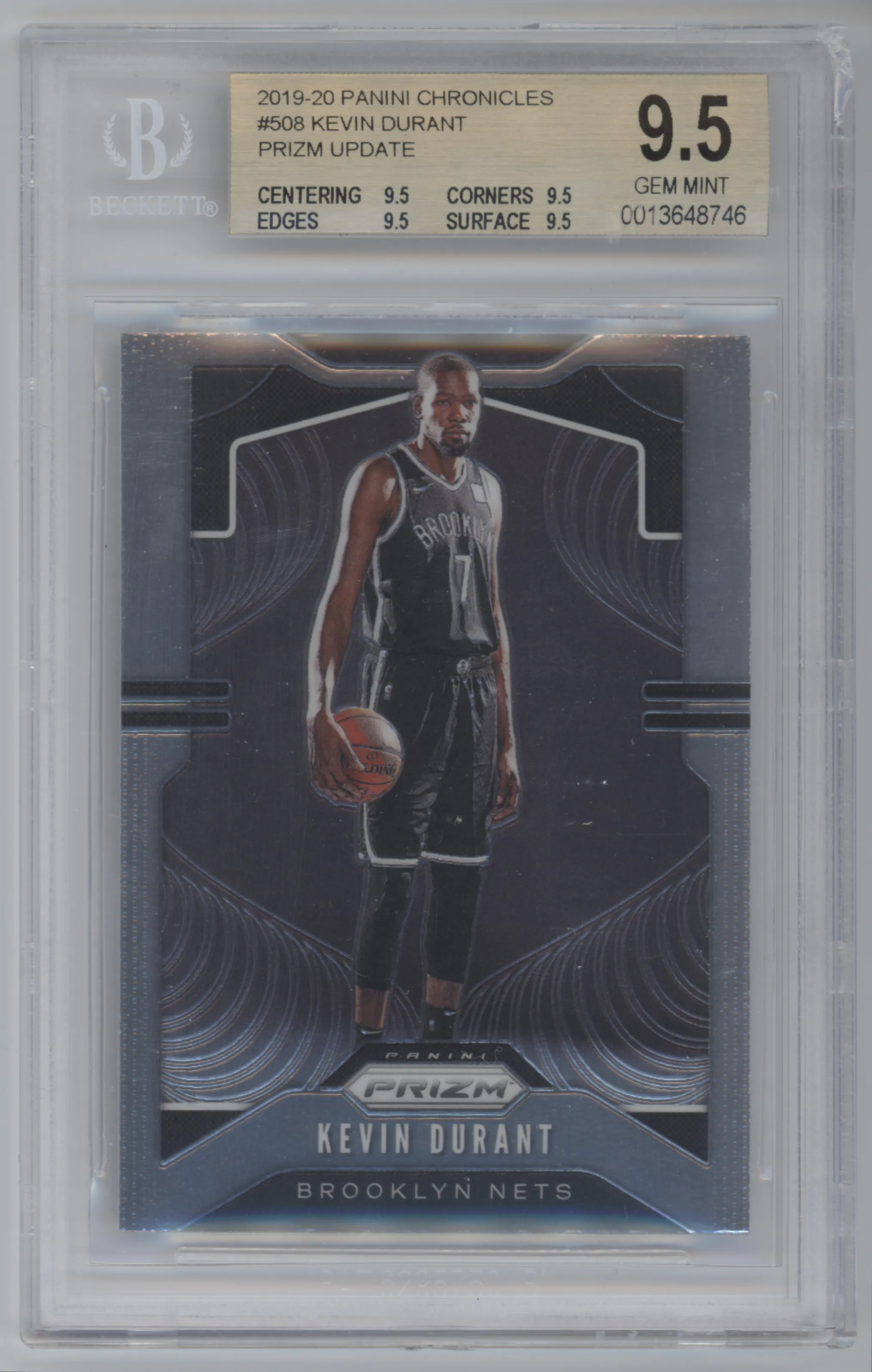 2019 Panini Chronicles Prizm Update Kevin Durant BGS 9.5