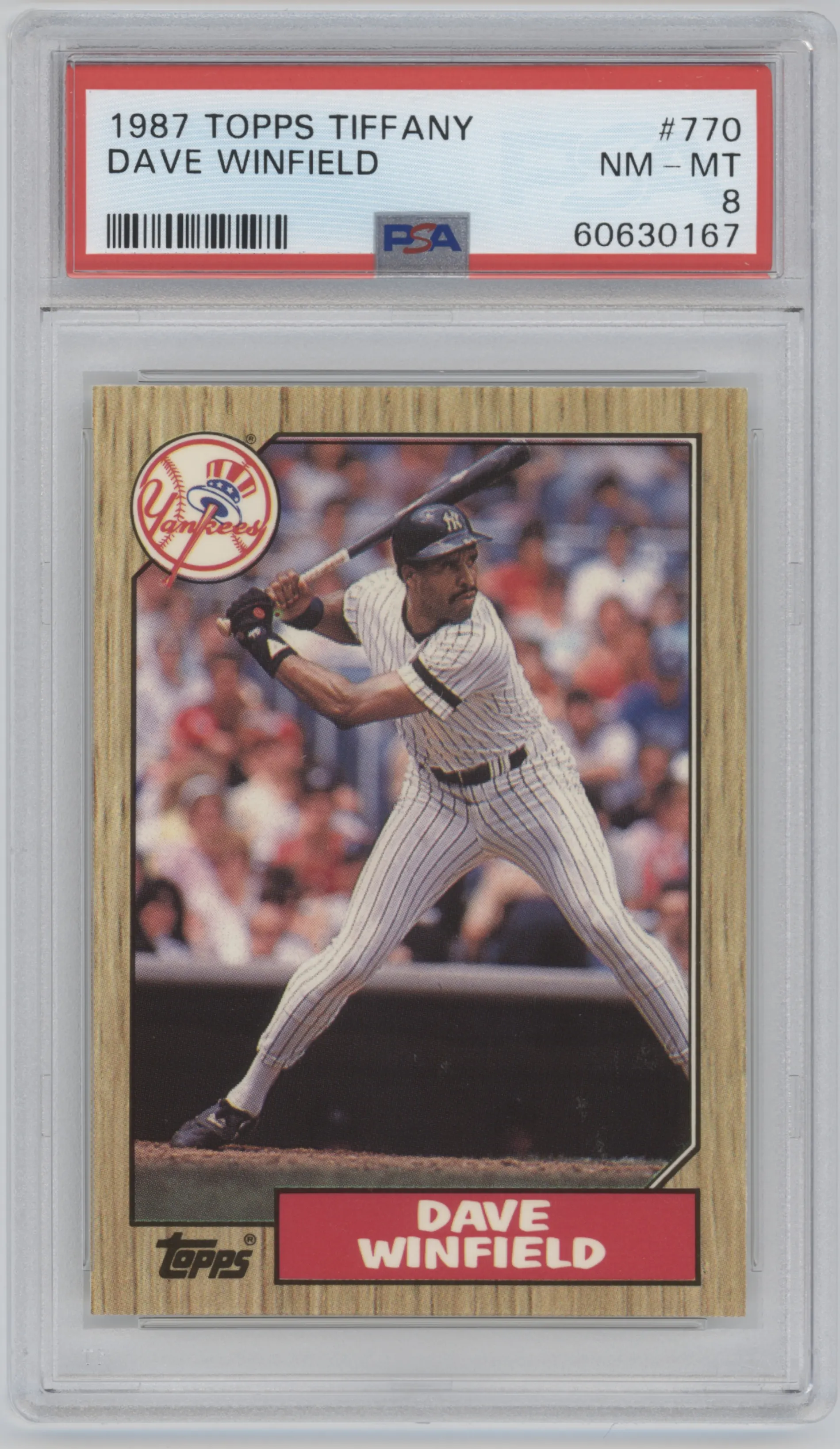 1987 Topps Dave Winfield Tiffany PSA 8