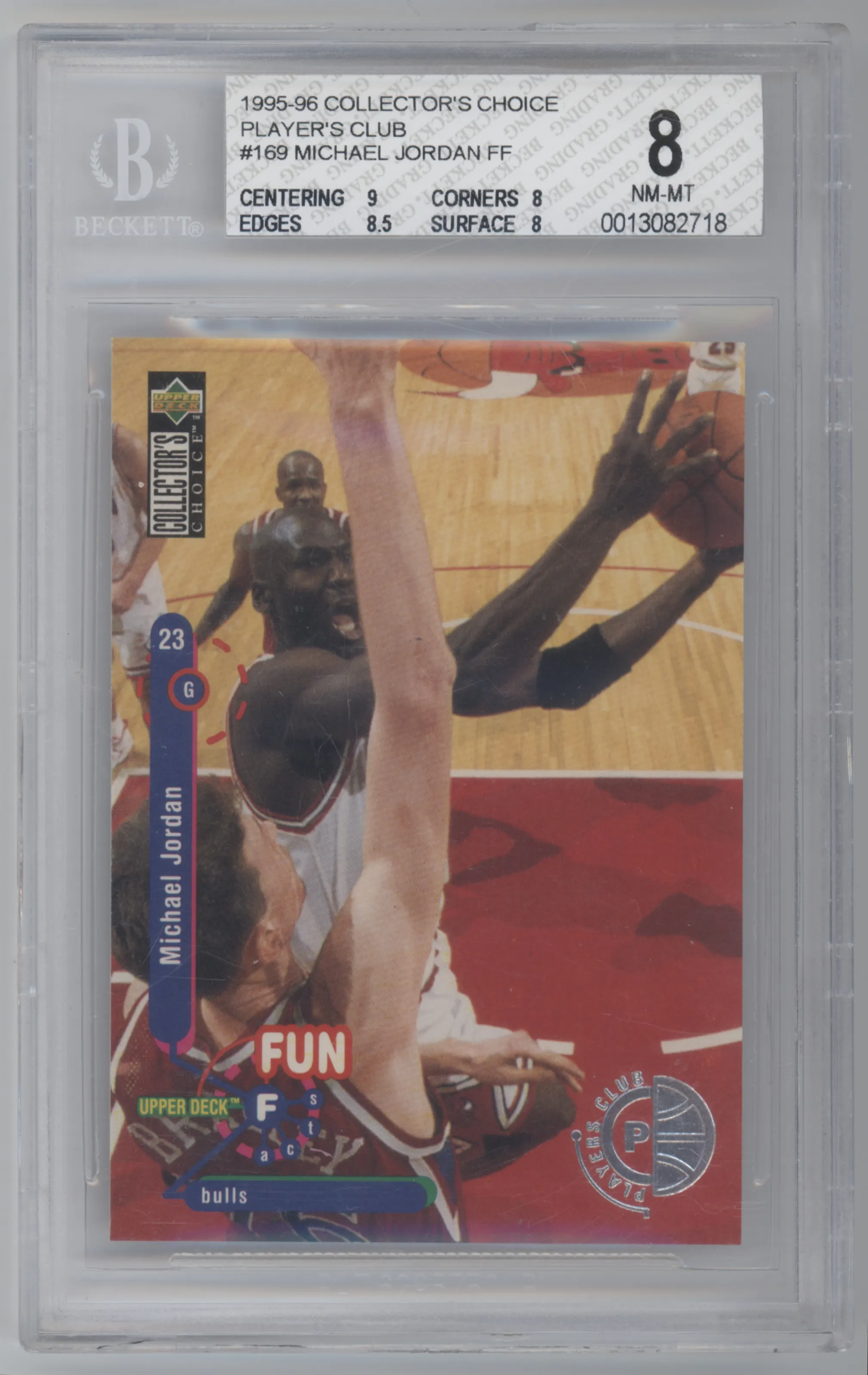 1995 Upper Deck Collector's Choice Fun Facts Michael Jordan Player's Club BGS 8