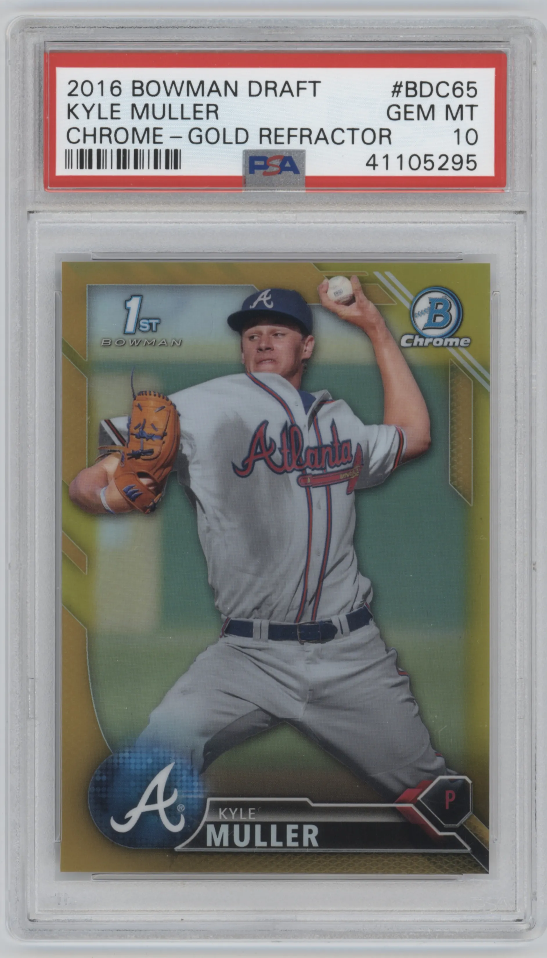 2016 Bowman Draft Chrome Kyle Muller Gold Refractor PSA 10