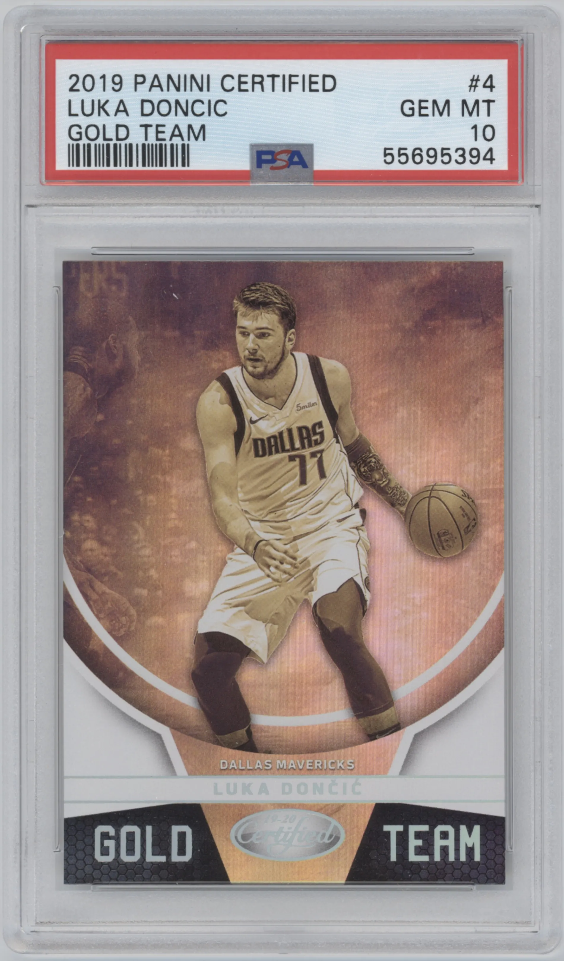 2019 Panini Certified Gold Team Luka Doncic PSA 10
