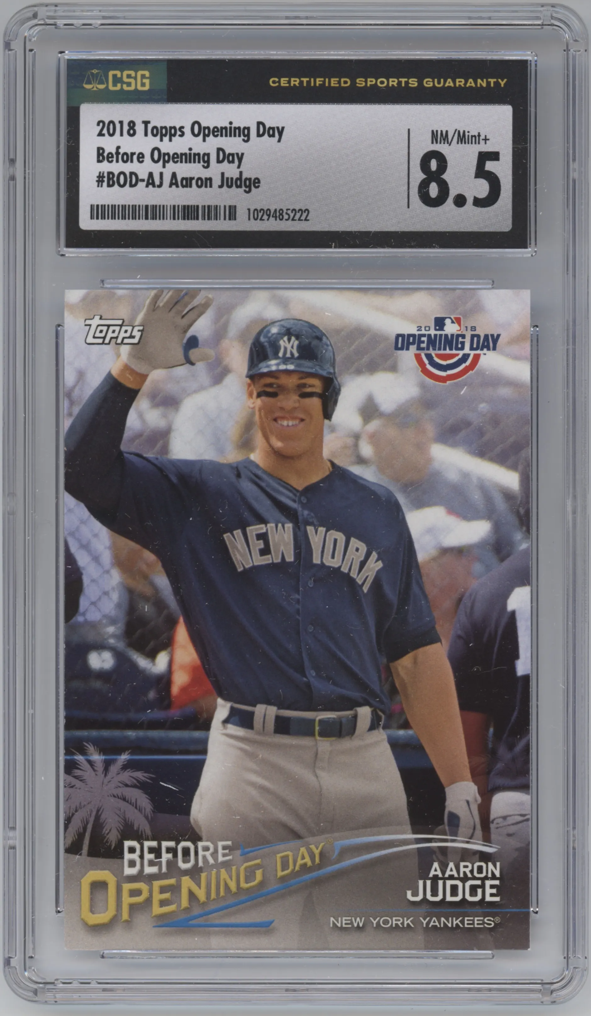 2018 Topps Opening Day Before Opening Day Aaron Judge CGC 8.5