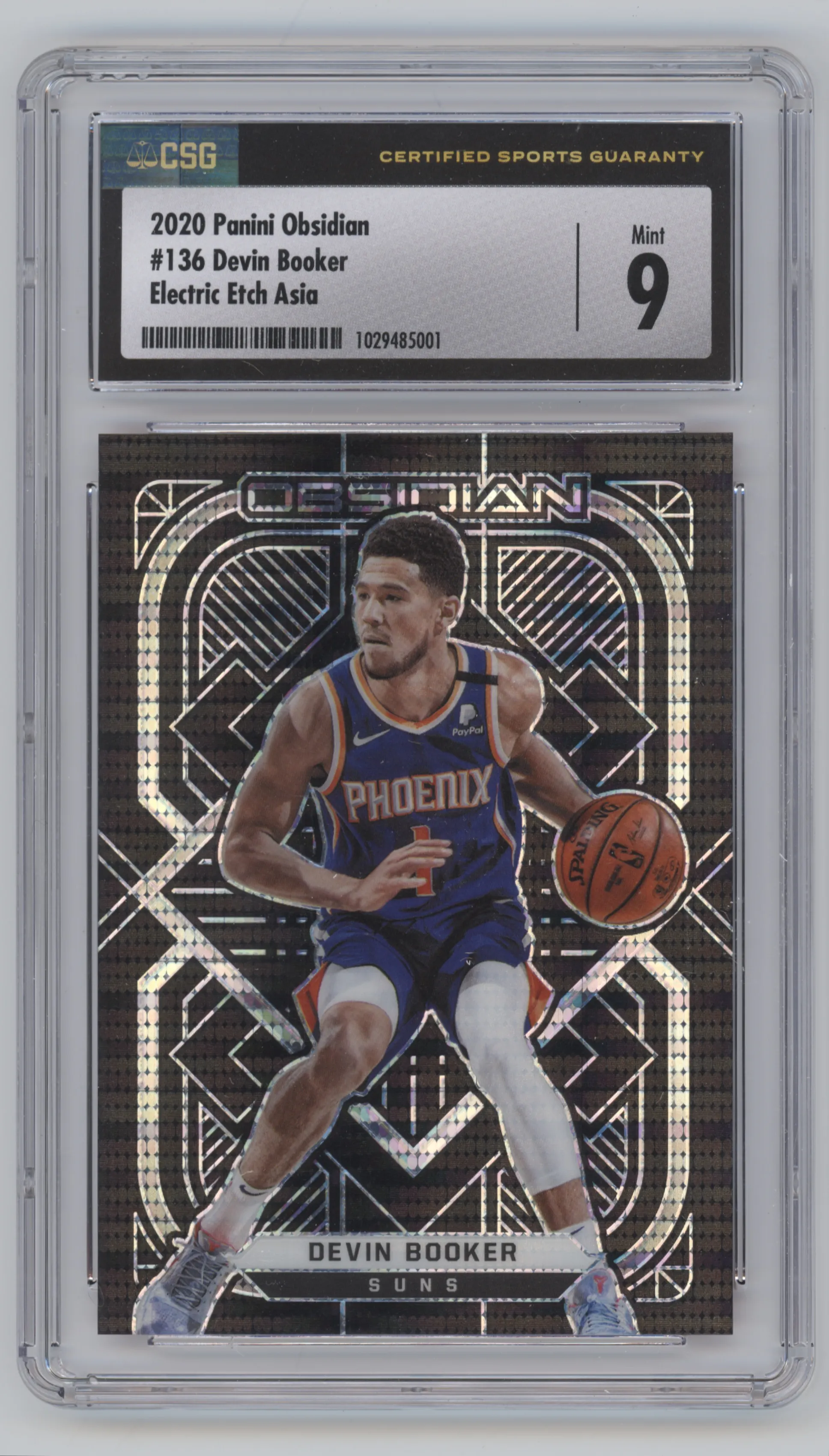 2020 Panini Obsidian Devin Booker Electric Etch Asia CGC 9