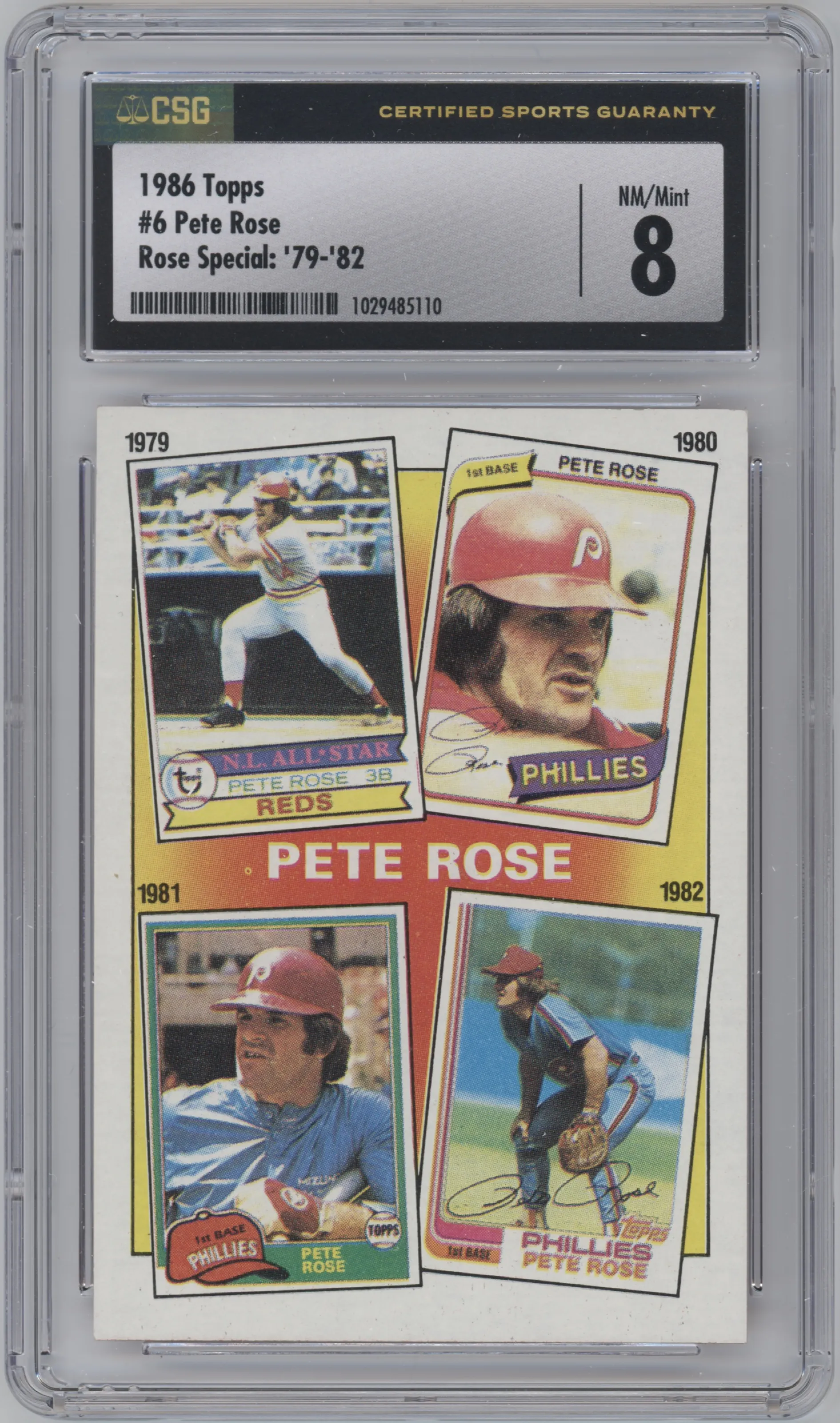 1986 Topps Pete Rose Rose Special: 1979-1982 CGC 8