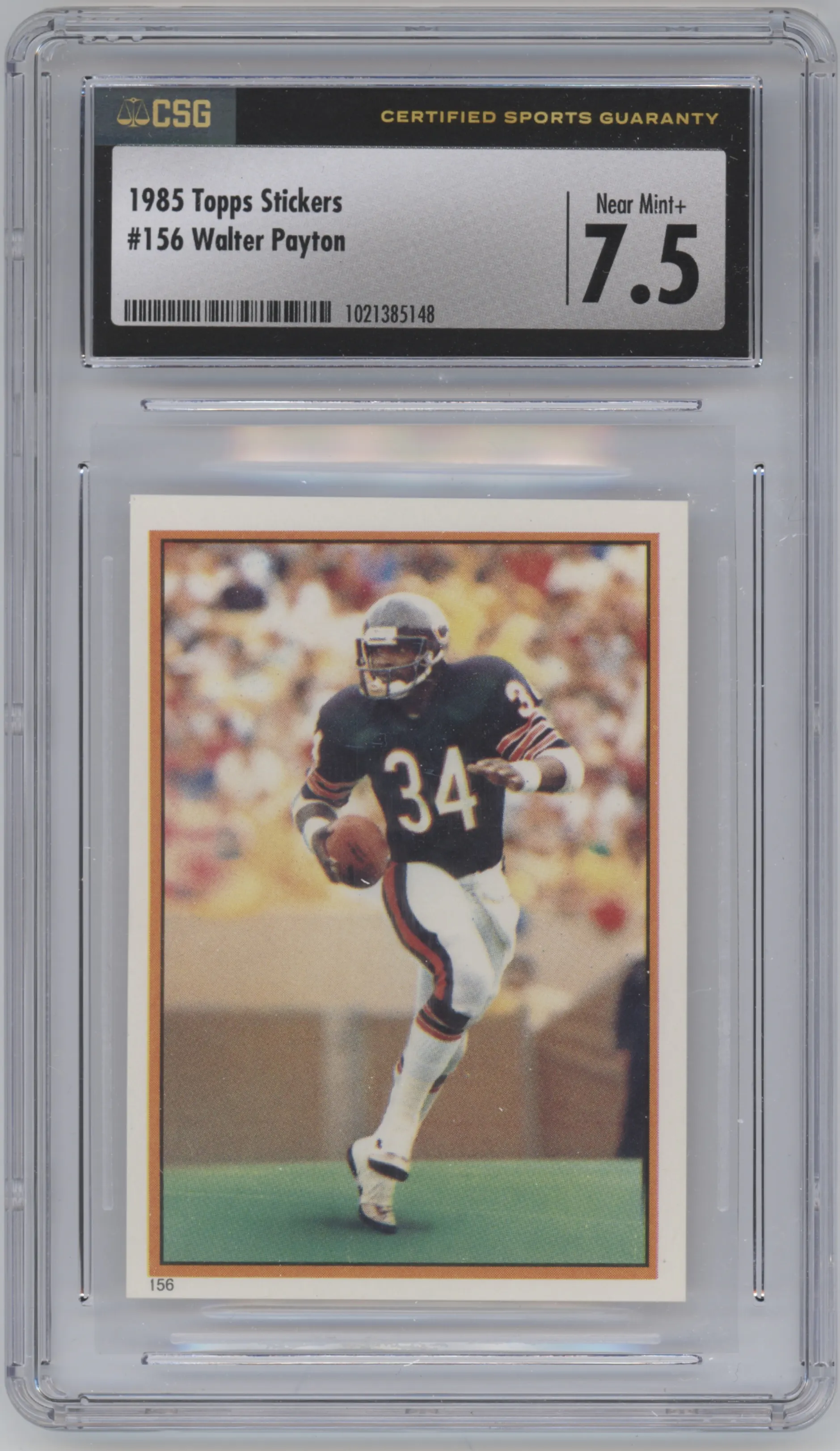 1985 Topps Stickers Walter Payton CGC 7.5