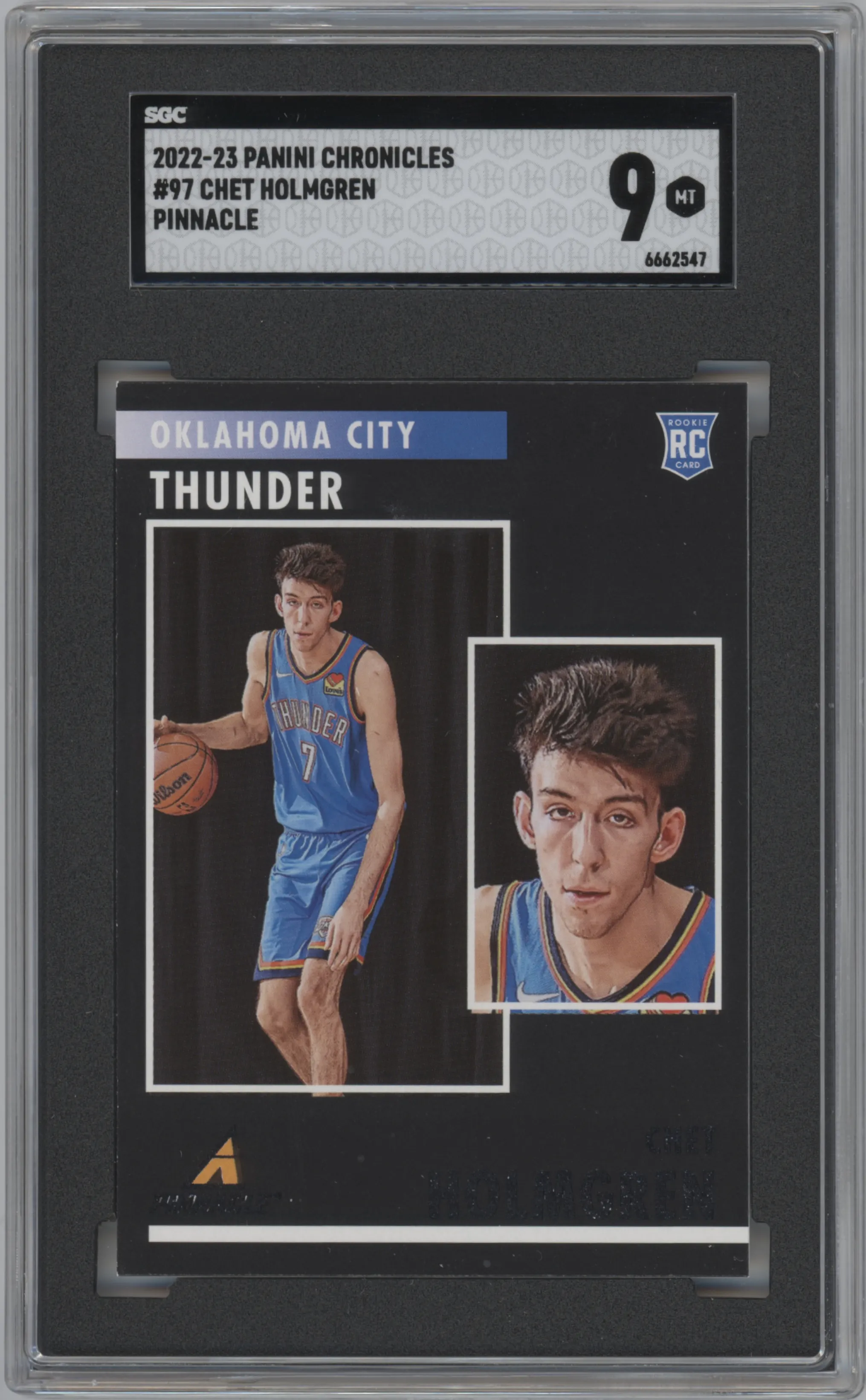 2022 Panini Chronicles Pinnacle Chet Holmgren SGC 9