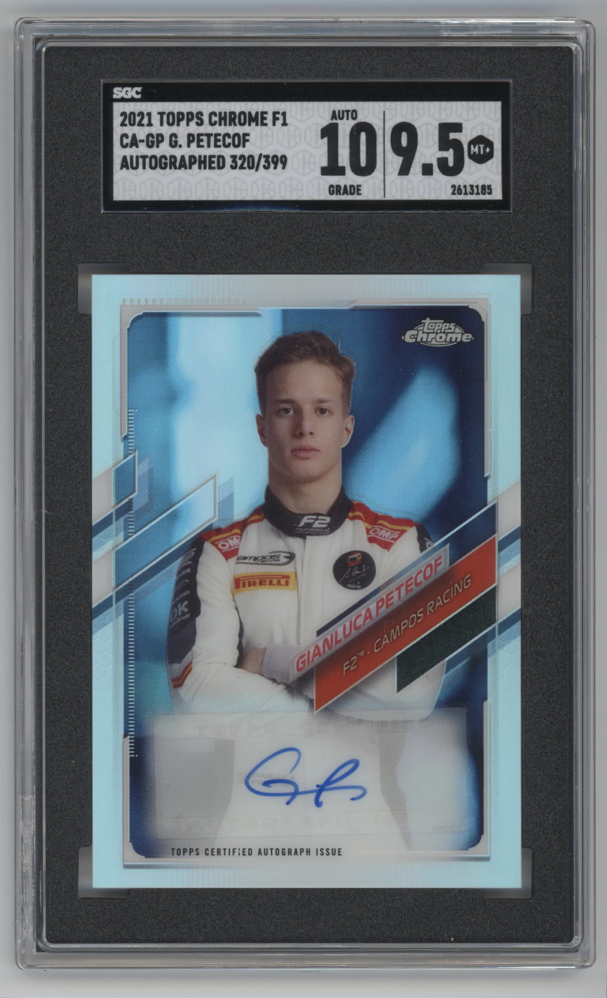 2021 Topps Chrome F1 Auto Gianluca Petecof SGC 9.5