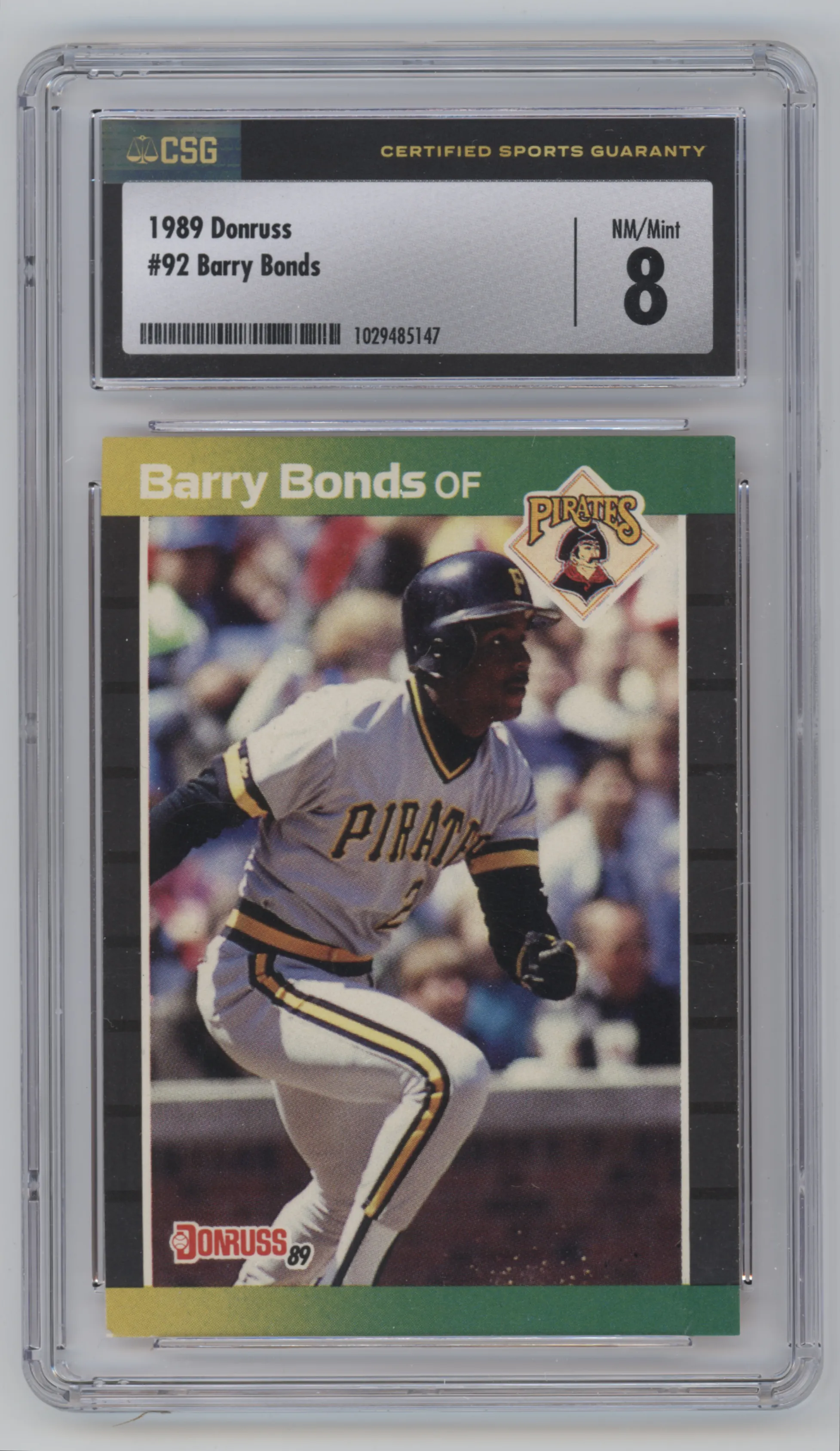 1989 Donruss Barry Bonds #92 CGC 8