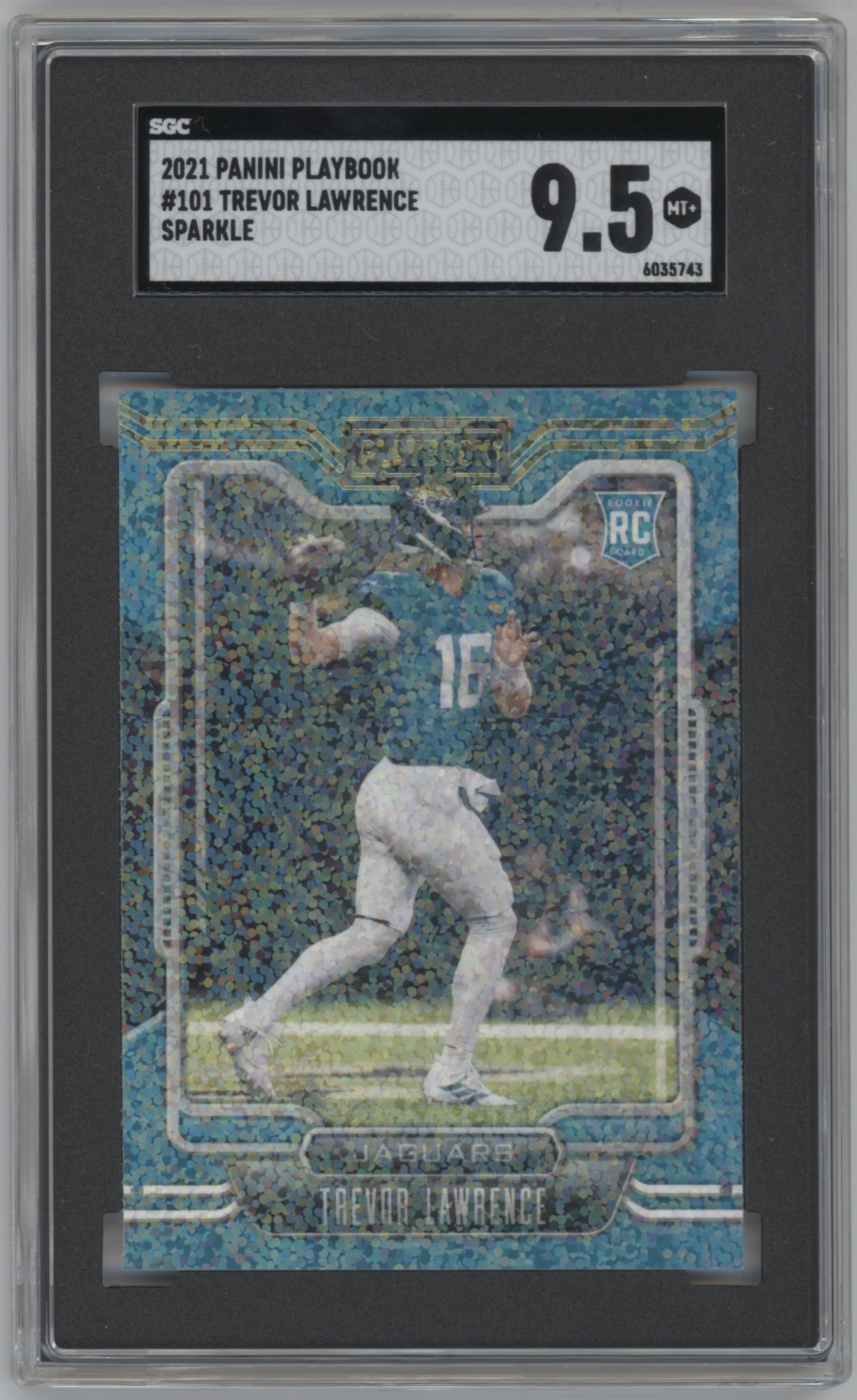 2021 Panini Playbook Trevor Lawrence Sparkle SGC 9.5