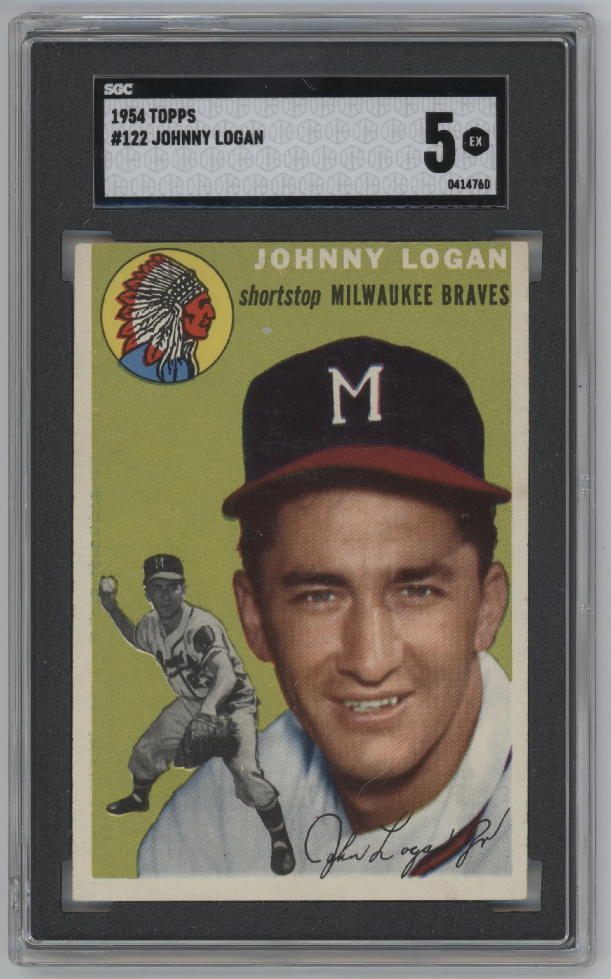 1954 Topps Johnny Logan #122 SGC 5