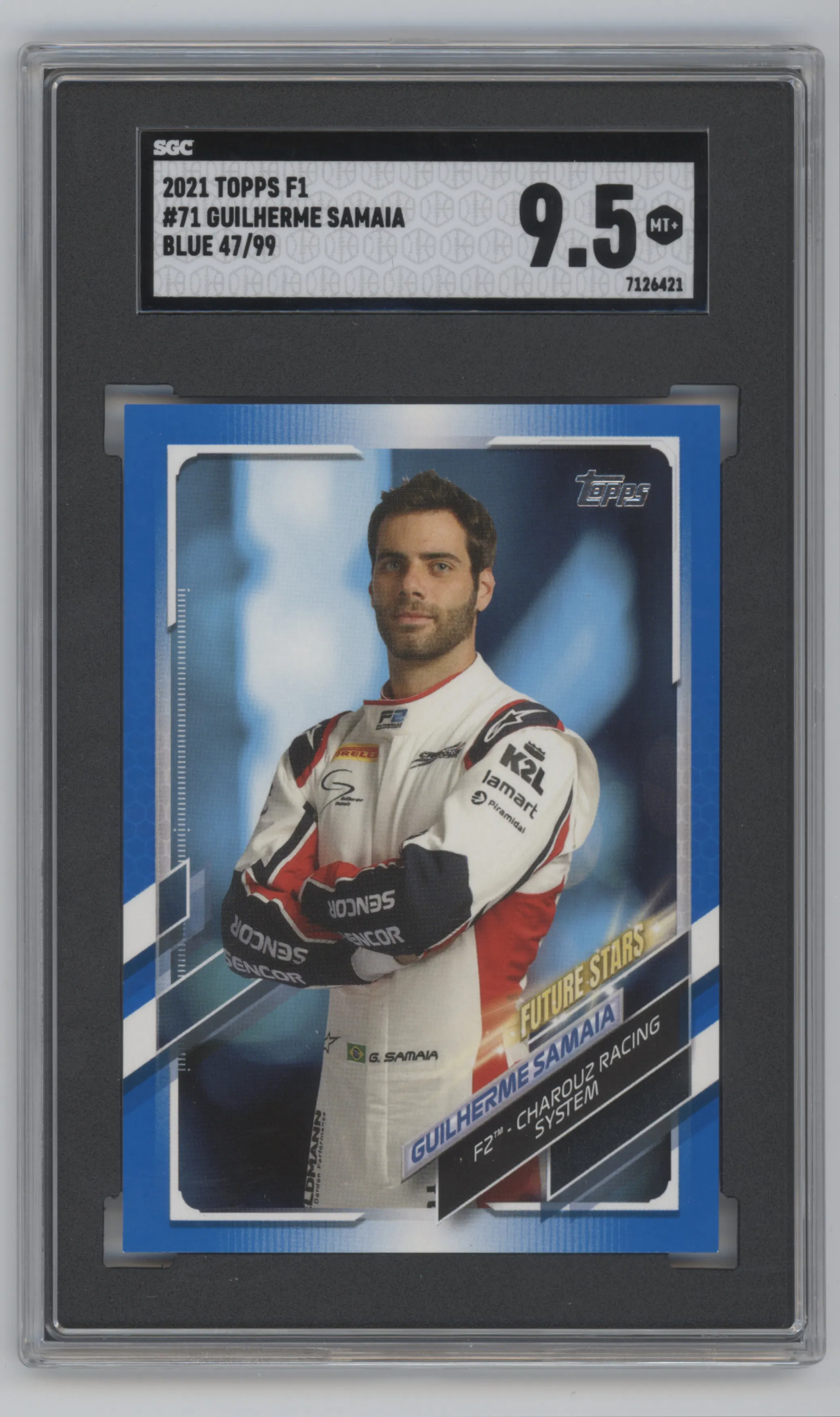 2021 Topps F1 Guilherme Samaia Blue SGC 9.5