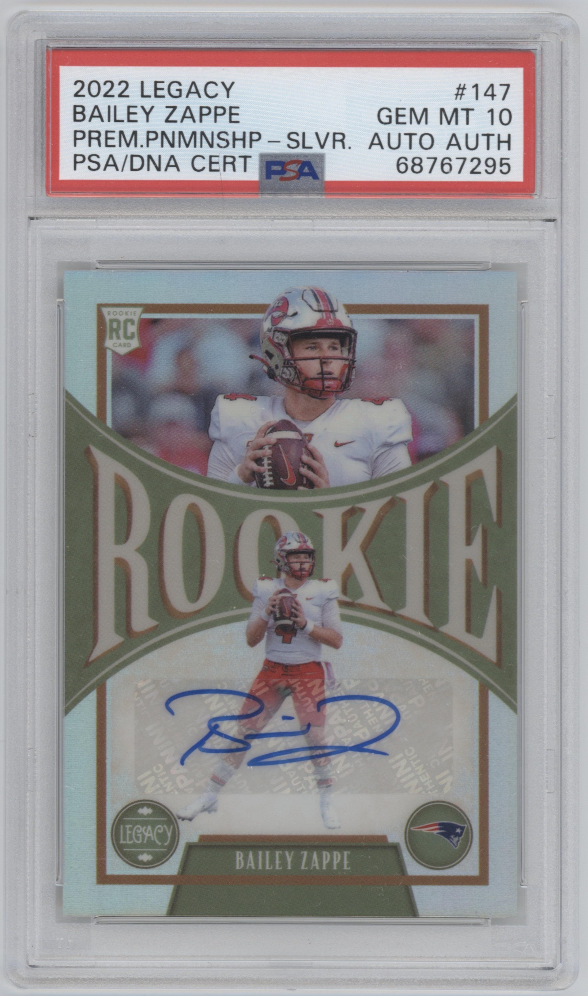 Bailey Zappe (147) - 2022 Panini Elements Rookie Steel Signatures /27